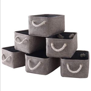 Fabric Grey Storage Basket (12 x 8 x 6)